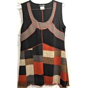 Bali Dress Womens Large Black Red Patchwork Sleeveless Tunic Boho Canada‎ 4844